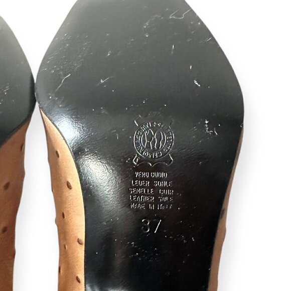 Ankle Boots in Ostrich Printed Beige Leather, with Rabbit Fur Trim, Size 37EU, Y - Picture 9 of 14